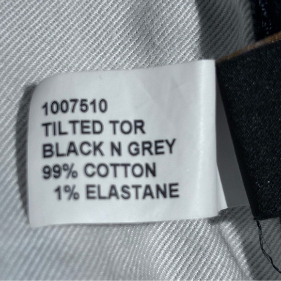 NUDIE Sz 31 x 30 Jeans Tilted Tor Black Grey Button Fly Slim Tilted Waistband - Picture 11 of 13